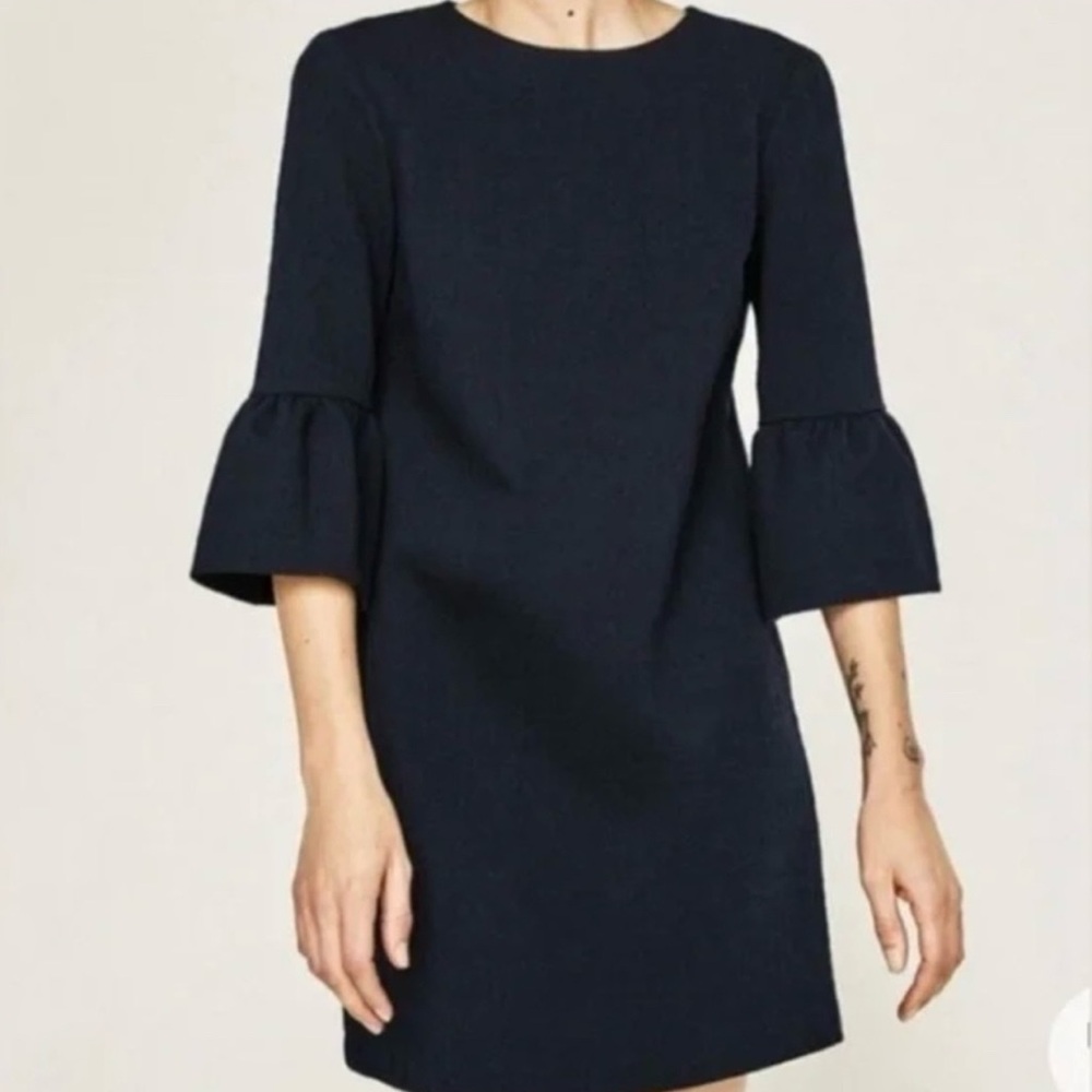 Zara Basic Collection Bell Sleeve Shift Mini Dres… - image 3